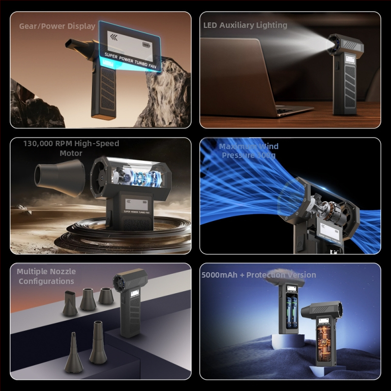 2025 cezhraničný nový produkt násilie ventilátor mikro turbo ventilátor vysokorýchlostný preplňovaný hurikán fén prachový zberač
