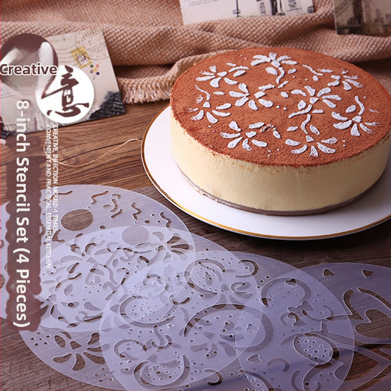 Deli 8-tolline 20 cm 4-osaline komplekt keskkonnasõbralik pihustatav lillekujuline munakoogi kaunistusvorm/pihustatav lillekujuline küpsetusvorm küpsetusvahend küpsetusriist