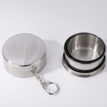 Φορητό κύπελλο κρασιού από ανοξείδωτο ατσάλι για ταξίδια εξωτερικού χώρου Φορητό αναδιπλούμενο κύπελλο νερού Πτυσσόμενο κύπελλο νερού Κύπελλο κρασιού Μεγάλο μεσαίου μεγέθους Μικρό μέγεθος