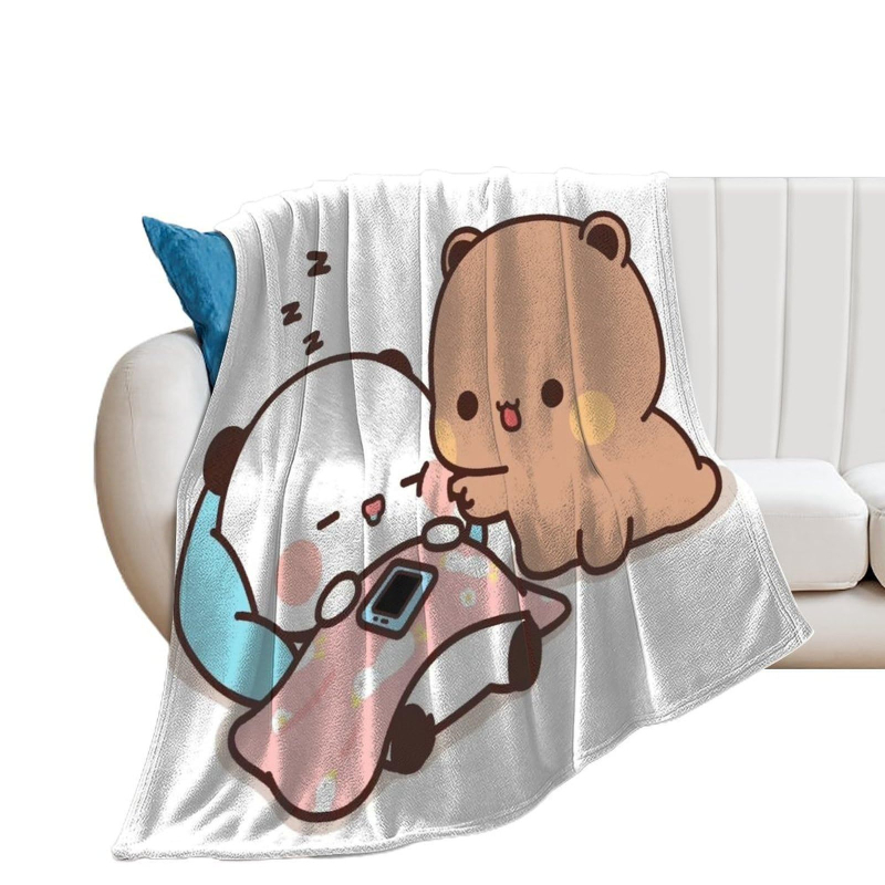 Pārrobežu Amazones jauka lāča flaneļa sega Karikatūras animācija Digitālā druka Gaisa kondicionēšanas sega Pusdienu pārtraukuma sega