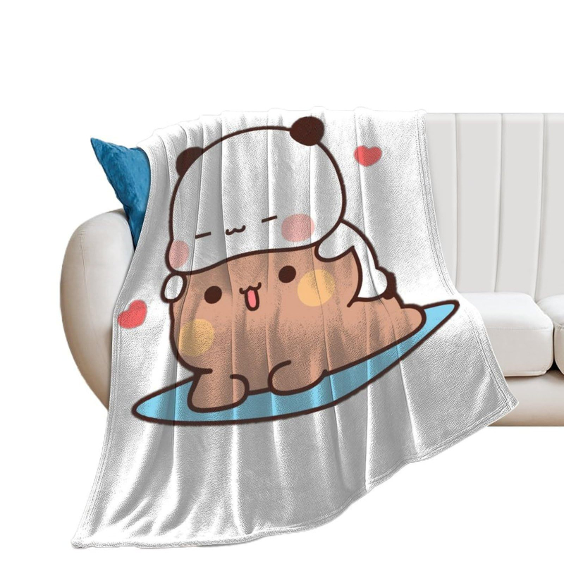 Pārrobežu Amazones jauka lāča flaneļa sega Karikatūras animācija Digitālā druka Gaisa kondicionēšanas sega Pusdienu pārtraukuma sega