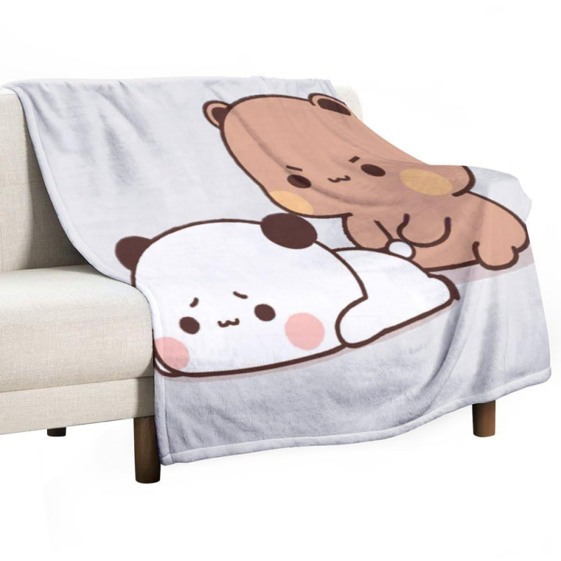 Pārrobežu Amazones jauka lāča flaneļa sega Karikatūras animācija Digitālā druka Gaisa kondicionēšanas sega Pusdienu pārtraukuma sega