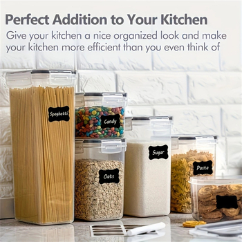 Σφραγισμένο βάζο κουζίνας, πλαστικό, μεγάλο βάζο αποθήκευσης, διαφανές βάζο, βάζο αποθήκευσης τροφίμων, τραγανό βάζο αποθήκευσης