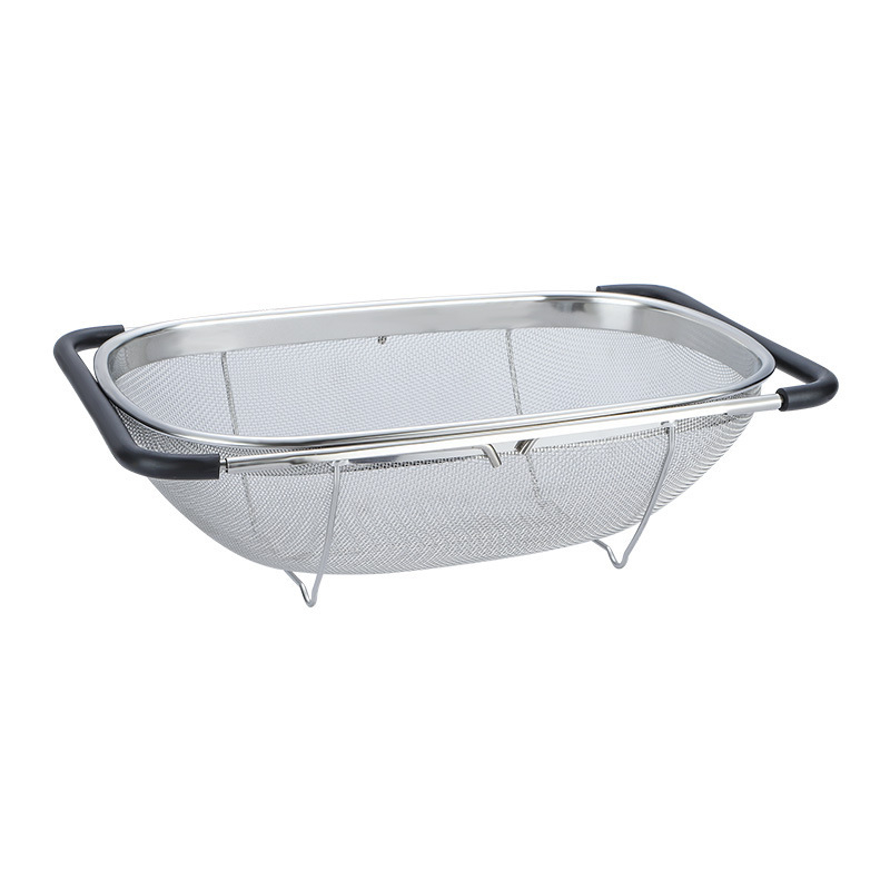 Nerūdijančio plieno daržovių plovimo krepšelis, vaisių krepšelis, daržovių plovimas, ištraukiamas krepšelis, daržovių plovimo dubens nusausinimo krepšelis, virtuvės daržovių krepšelio laikymo lentynėlė