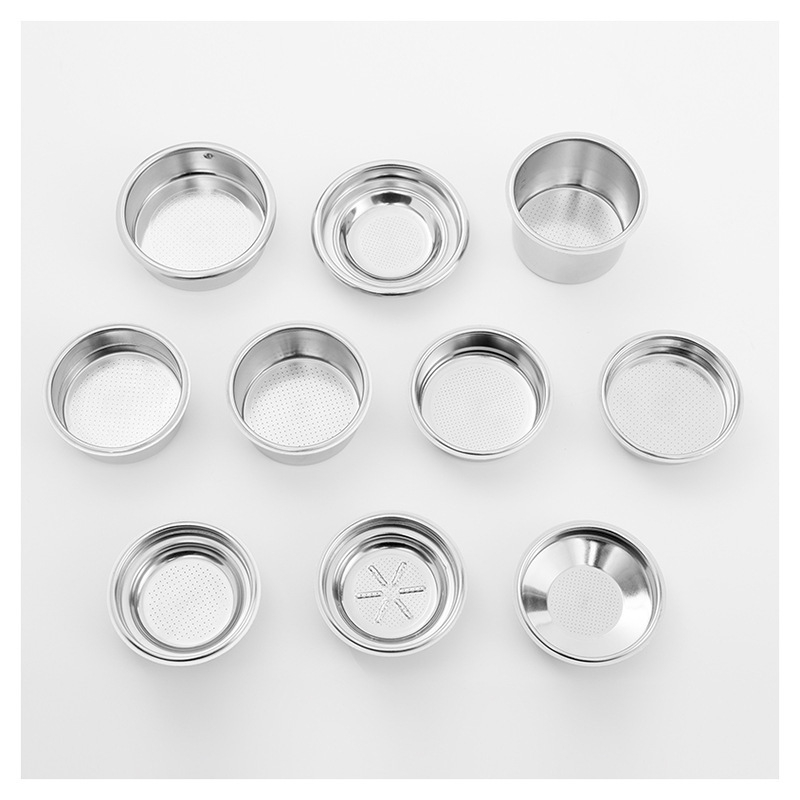 Guangdongi tootja varustab roostevabast terasest filtrit, 51 mm kahekihilist roostevabast terasest traatvõrgust topeltfiltriga kohvipulbrikaussi