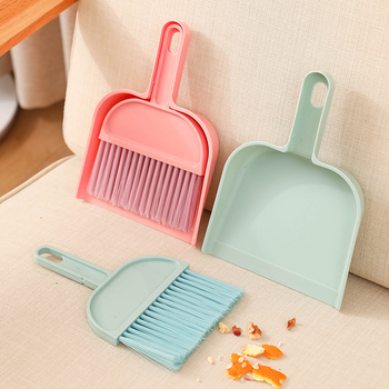 Buitinis darbalaukio mini mažas šluotos šiukšliadėžės rinkinys maža šluota kombinuota reklaminė dovanų logotipo spausdinimas