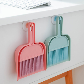 Buitinis darbalaukio mini mažas šluotos šiukšliadėžės rinkinys maža šluota kombinuota reklaminė dovanų logotipo spausdinimas