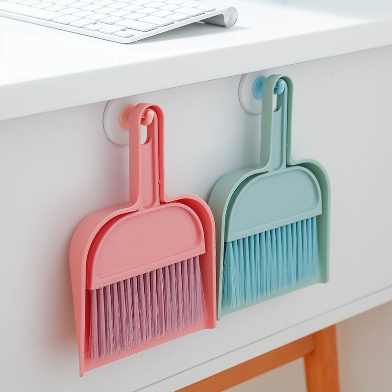 Buitinis darbalaukio mini mažas šluotos šiukšliadėžės rinkinys maža šluota kombinuota reklaminė dovanų logotipo spausdinimas