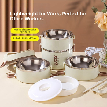 Υψηλής εμφάνισης μονωμένο μεσημεριανό κουτί από ανοξείδωτο ατσάλι 304 με καπάκι για υπαλλήλους γραφείου με μπολ ρυζιού, μεσημεριανό κουτί για νουντλς, Zhao