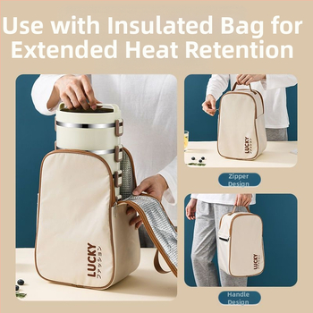 Υψηλής εμφάνισης μονωμένο μεσημεριανό κουτί από ανοξείδωτο ατσάλι 304 με καπάκι για υπαλλήλους γραφείου με μπολ ρυζιού, μεσημεριανό κουτί για νουντλς, Zhao