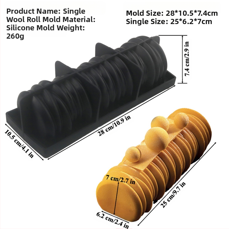 Rolă de lână Shenhong Sequoia, mucegai principal pentru mousse, mucegai din silicon, mucegai pentru ciocolată, instrument de copt dulce