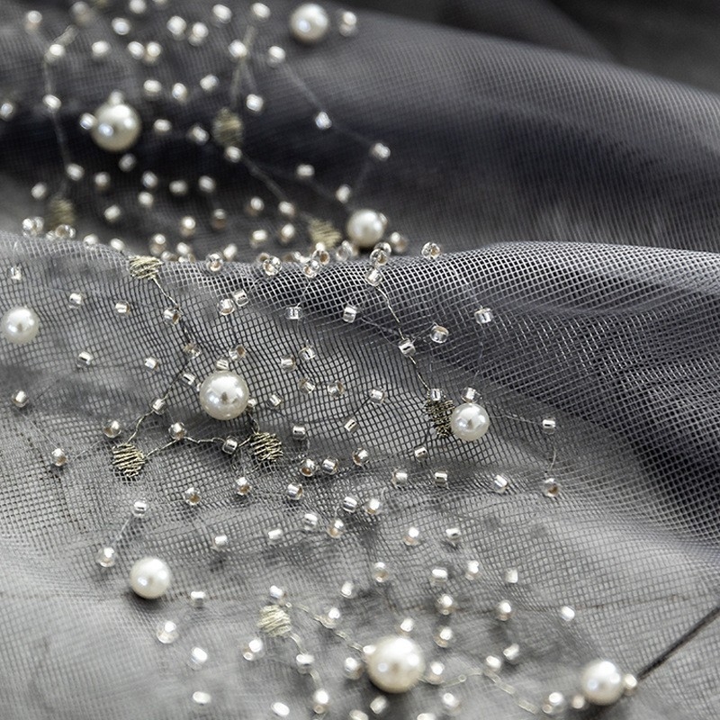 YUANJL itališko stiliaus šviesus prabangus modernus karoliukų siuvinėjimas gražus langas svetainė miegamasis pilka marlės užuolaida