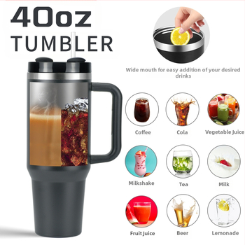 SX piiriülene 40oz suure mahutavusega käepidemega autokruus, 304 roostevabast terasest kõrrega jääkruus, kaasaskantav autotermoskruus