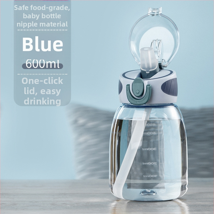 Nägus suvine õlgtass naisüliõpilastele, armas veekeetja, kaasaskantav Wubeni tass, plasttops, laste veetass