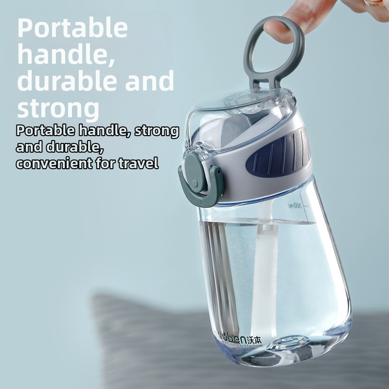 Красива лятна сламена чаша за ученички, сладка кана, преносима чаша Wuben, пластмасова чаша, детска чаша за вода