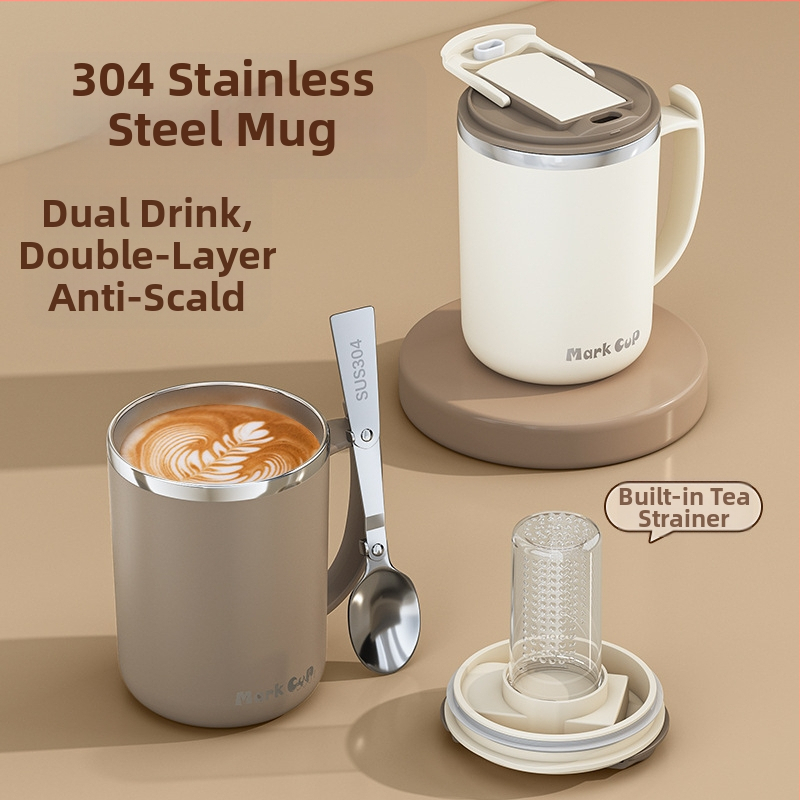 Фабрична директна доставка с висока цветна стойност на чаша за кафе от неръждаема стомана 304 с чаша за чай с капак за генериране на чаша