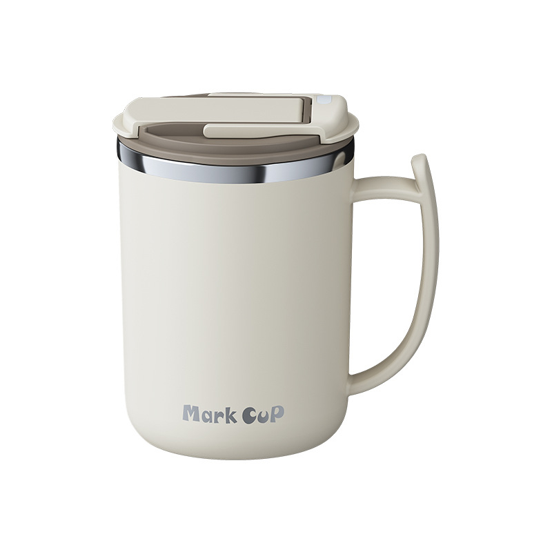 Gyárilag közvetlen szállítású, magas színű, 304 rozsdamentes acélból készült kávésbögre, tealefolyóval és fedéllel ellátott irodai bögregenerációval