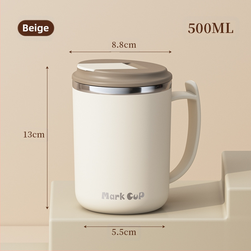 Gyárilag közvetlen szállítású, magas színű, 304 rozsdamentes acélból készült kávésbögre, tealefolyóval és fedéllel ellátott irodai bögregenerációval