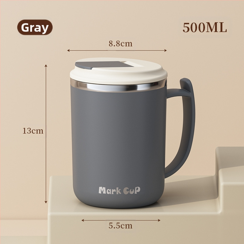 Gyárilag közvetlen szállítású, magas színű, 304 rozsdamentes acélból készült kávésbögre, tealefolyóval és fedéllel ellátott irodai bögregenerációval