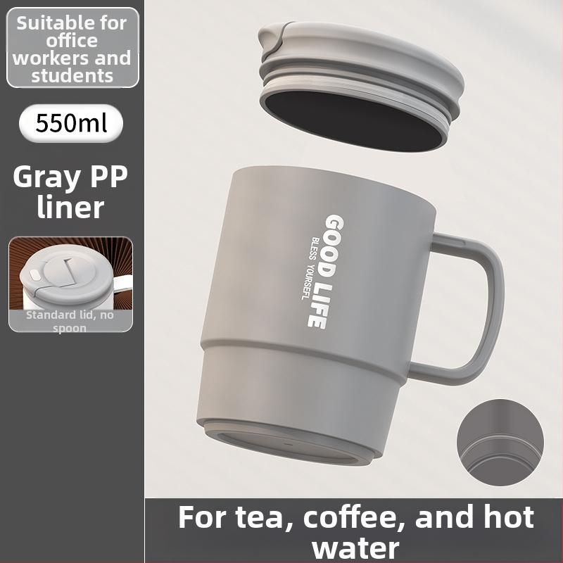 Gyárilag közvetlen szállítású, magas színű, 304 rozsdamentes acélból készült kávésbögre, tealefolyóval és fedéllel ellátott irodai bögregenerációval