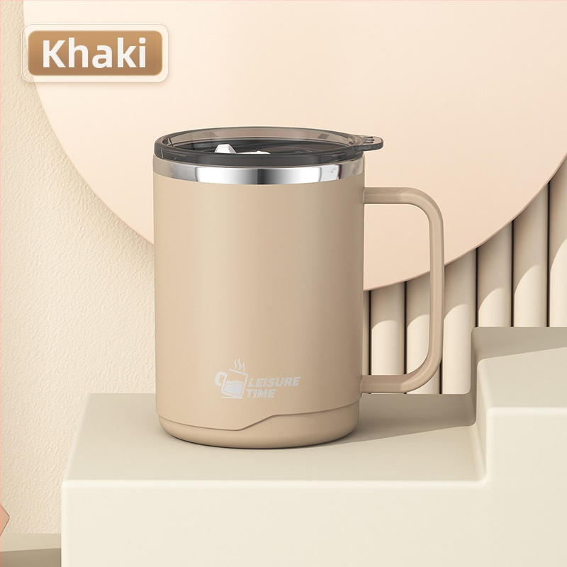 Gyárilag közvetlen szállítású, magas színű, 304 rozsdamentes acélból készült kávésbögre, tealefolyóval és fedéllel ellátott irodai bögregenerációval