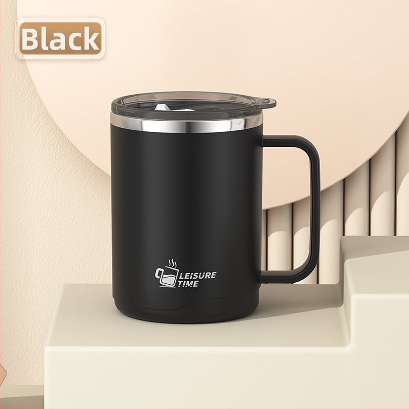 Gyárilag közvetlen szállítású, magas színű, 304 rozsdamentes acélból készült kávésbögre, tealefolyóval és fedéllel ellátott irodai bögregenerációval