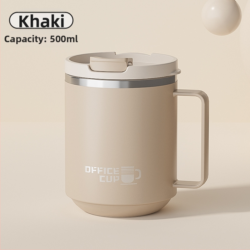 Gyárilag közvetlen szállítású, magas színű, 304 rozsdamentes acélból készült kávésbögre, tealefolyóval és fedéllel ellátott irodai bögregenerációval