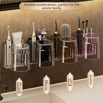 Modernus paprastas elektrinis dantų šepetėlių laikymo stovas, dantų puodelių laikiklis, pakabinamas ant sienos, tualeto plovimo puodelis, burnos skalavimo puodelis, dantų bakelio stovas