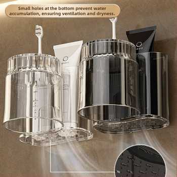 Modernus paprastas elektrinis dantų šepetėlių laikymo stovas, dantų puodelių laikiklis, pakabinamas ant sienos, tualeto plovimo puodelis, burnos skalavimo puodelis, dantų bakelio stovas