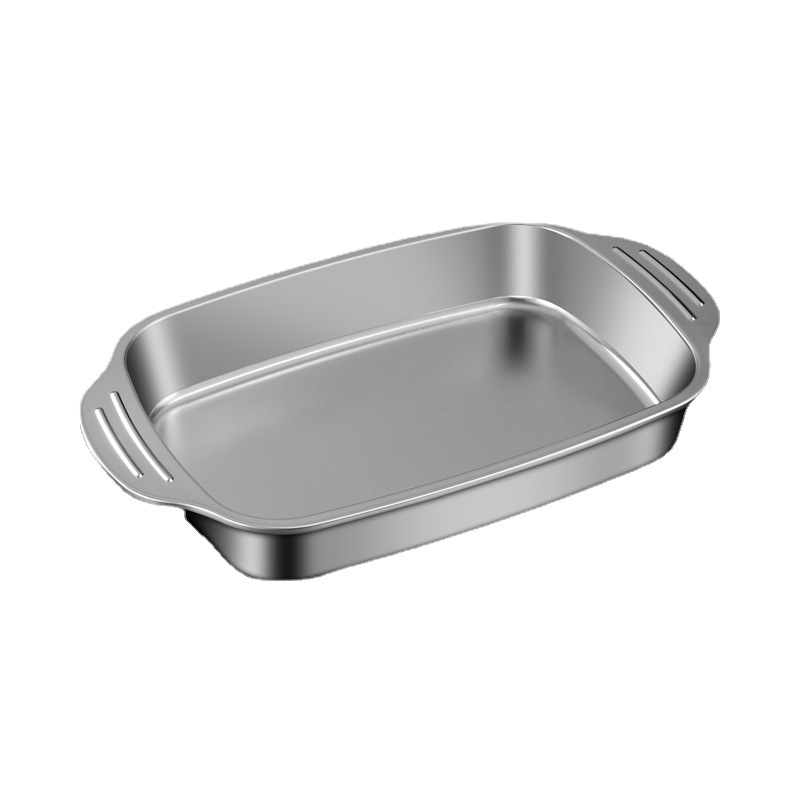 Roostevabast terasest paksendatud grillitud kalataldrik induktsioonpliidi küpsetusplaat ristkülikukujuline taldrik grill mereannid vähid lame kaubanduslik taldrik