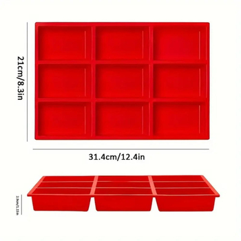 DIY ορθογώνιο καλούπι σαπουνιού σιλικόνης με 9 συνδέσεις, ορθογώνιο καλούπι σιλικόνης με 9 τρύπες, καλούπι κέικ, καλούπι ψωμιού