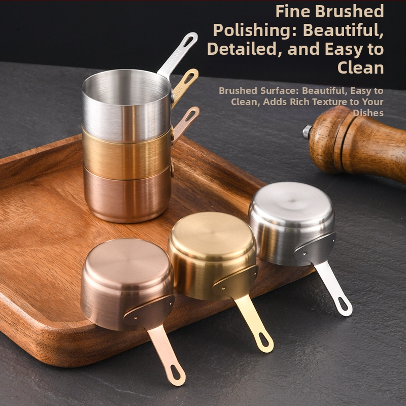 Чаша за сос от неръждаема стомана 304 с чиния за потапяне, западен ресторант, чаша за сос от стек, креативна кофа за доматен сос, прибори за хранене