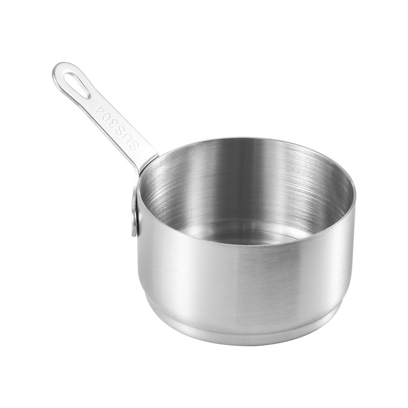 304 nerūdijančio plieno padažo puodelis su padažo lėkštute, vakarietiško restorano kepsnių padažo puodelis, kūrybingas pomidorų padažo puodelis, kibiras, stalo reikmenys