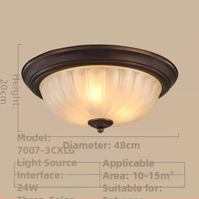 Ameerika laelamp, ümmargune magamistoa lamp, retro lihtne toalamp, vahekäigu koridori esiku rõdulamp