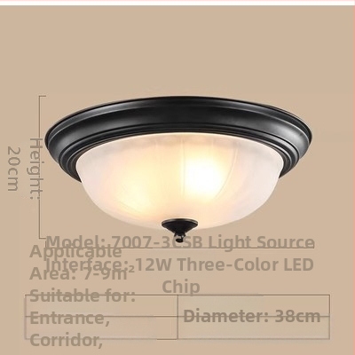 Ameerika laelamp, ümmargune magamistoa lamp, retro lihtne toalamp, vahekäigu koridori esiku rõdulamp