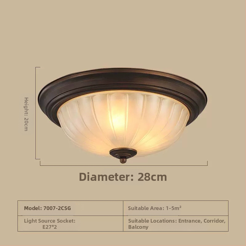 Ameerika laelamp, ümmargune magamistoa lamp, retro lihtne toalamp, vahekäigu koridori esiku rõdulamp