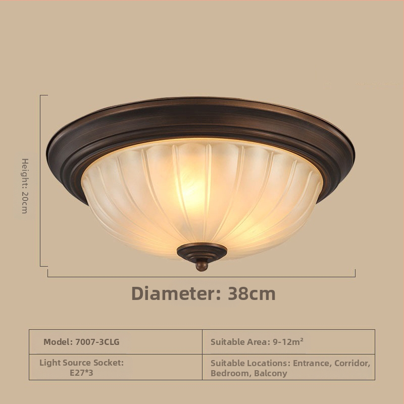 Ameerika laelamp, ümmargune magamistoa lamp, retro lihtne toalamp, vahekäigu koridori esiku rõdulamp