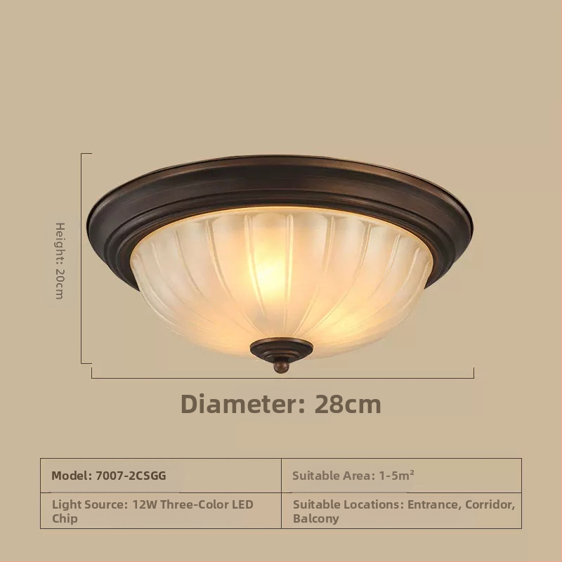 Ameerika laelamp, ümmargune magamistoa lamp, retro lihtne toalamp, vahekäigu koridori esiku rõdulamp