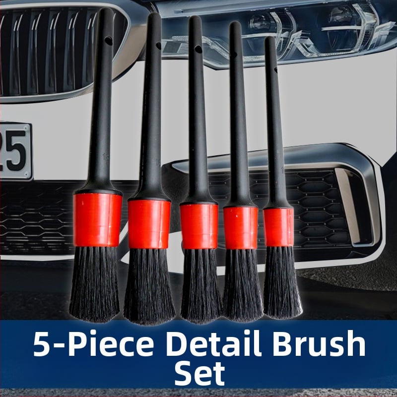 Четка за детайли на автомобил, изход за въздух, главина на колело, четка за вътрешна хлабина на двигателя, пет части, четка за автомивка с блистерна опаковка