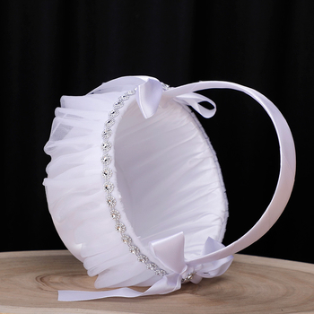 Vestuvių vestuvių maža gėlių mergaitė gėlių krepšelis žiedlapių žiedas vestuvių festivalis vakarėlis šokių dekoravimas nešiojamas gėlių krepšelis