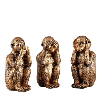 Tarpvalstybiniai populiarūs trijų beždžionių papuošalai, biuro stalviršio vitrina, televizoriaus spintelė, dervos amatai, skulptūros papuošalai