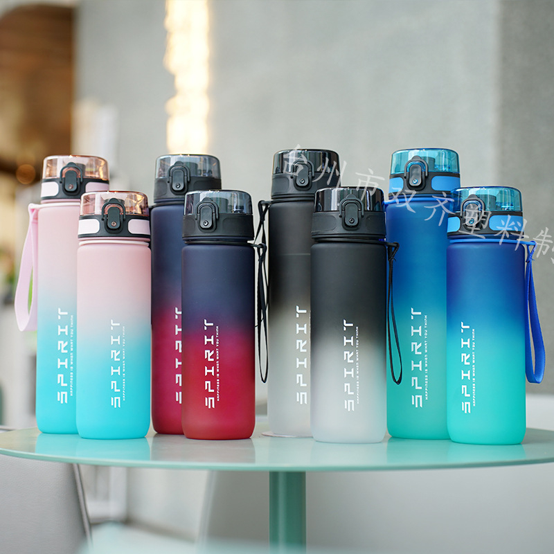 1 literes nagy kapacitású, közvetlen ivású sportvizes pohár, 32 oz-os, határokon átnyúló, színátmenetes űrpohár, diákoknak, nyári, kültéri műanyag vizespohár