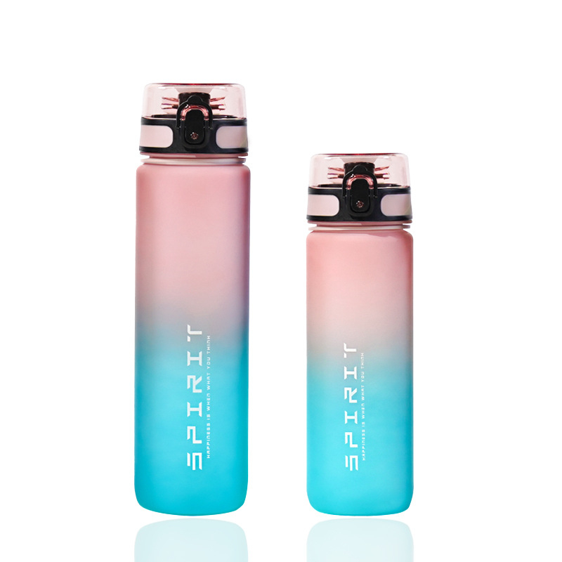 1 literes nagy kapacitású, közvetlen ivású sportvizes pohár, 32 oz-os, határokon átnyúló, színátmenetes űrpohár, diákoknak, nyári, kültéri műanyag vizespohár