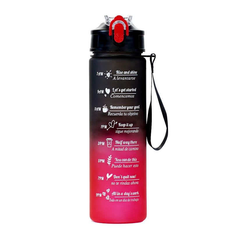 1 literes nagy kapacitású, közvetlen ivású sportvizes pohár, 32 oz-os, határokon átnyúló, színátmenetes űrpohár, diákoknak, nyári, kültéri műanyag vizespohár