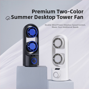 Új USB újratölthető asztali toronyventilátor, határokon átnyúló otthoni irodai rázófejes kis ventilátor, kültéri hordozható mini ventilátor