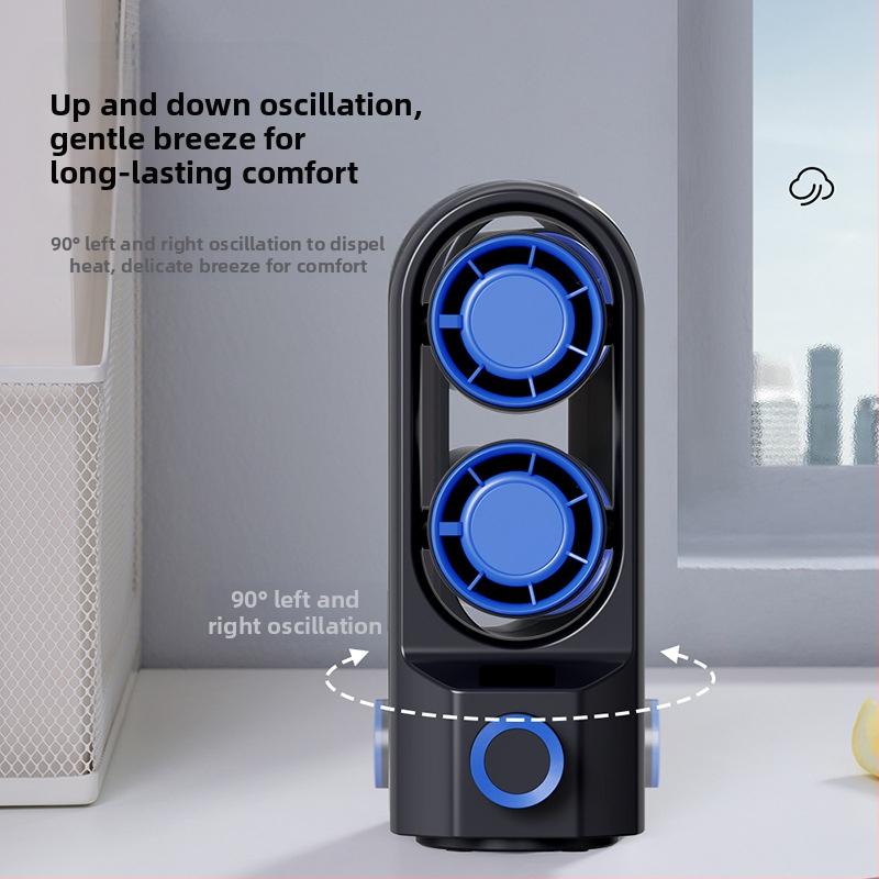 Nový nabíjateľný stolný vežový ventilátor s USB, cezhraničný domáci kancelársky ventilátor s trasúcou hlavou, malý vonkajší prenosný mini ventilátor