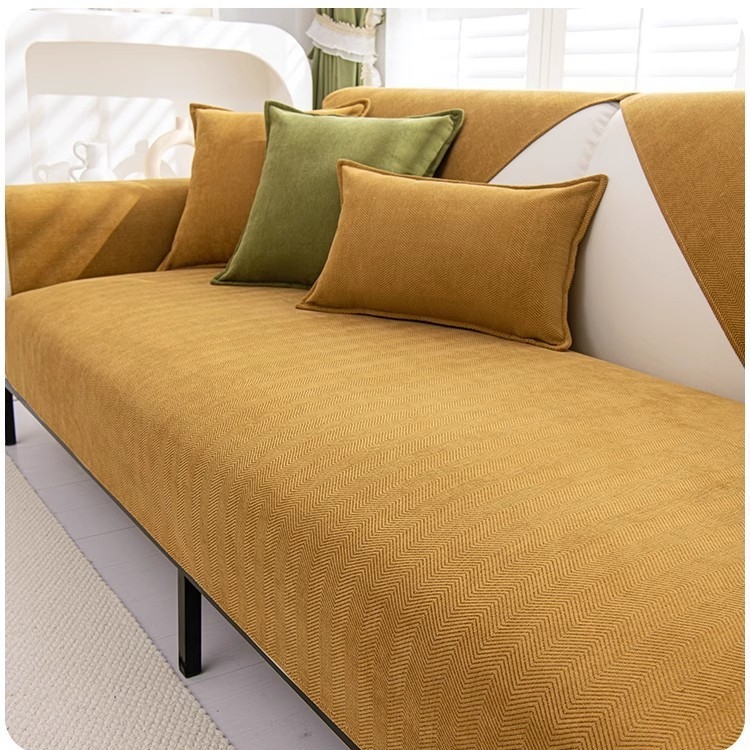 Vízálló halszálkás mintás kanapépárna 2024 új csúszásmentes párna minden évszakban univerzális macskakarcolás elleni vastagított kanapéhuzat-törölköző