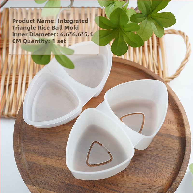 Dvisluoksnis trikampis ryžių kamuoliukų pakavimo maišelis, pusiau supjaustyti jūros dumbliai, rankomis susukta suši pakuotė, lengvai plyštanti ir nerasojanti, japoniško stiliaus jūros dumbliais apvyniota akmens masė