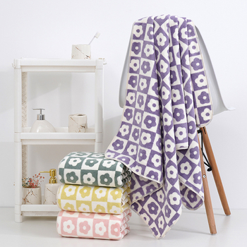 Gėlių vonios rankšluostis, buitinis, itin sugeriantis, nepūkuojantis, koralų vilnos sutirštintas vonios rankšluostis, skirtas porai, „Instagram“ stiliumi