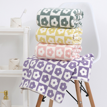 Gėlių vonios rankšluostis, buitinis, itin sugeriantis, nepūkuojantis, koralų vilnos sutirštintas vonios rankšluostis, skirtas porai, „Instagram“ stiliumi